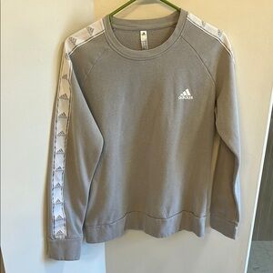 Adidas Gray Sweatshirt with Logo Stripes